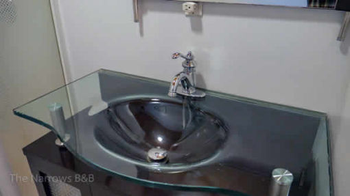 image: glass bathroom sink